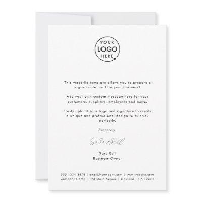 Business Memo | Modern Minimalist Signature Logo Note Card