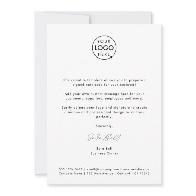 Business Memo | Modern Minimalist Signature Logo Note Card