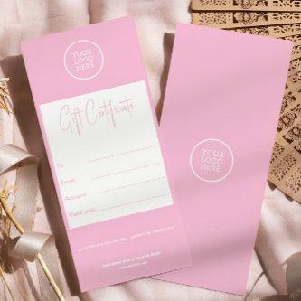 Business Minimalist Modern Pink Gift Certificate