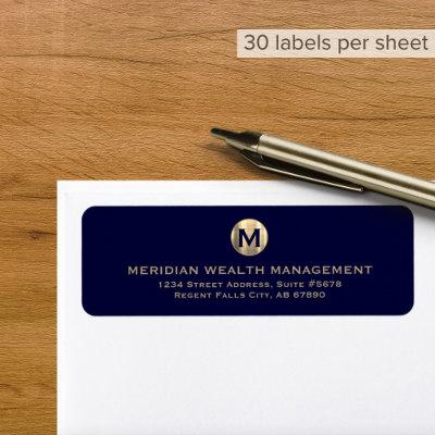 Business Monogram Return Address Label