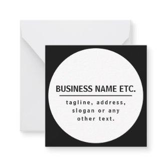 Business Name & Slogan/other text | Black & White Note Card