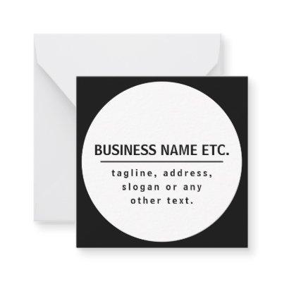 Business Name & Slogan/other text | Black & White Note Card