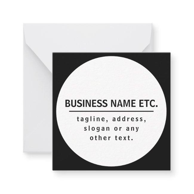 Business Name & Slogan/other text | Black & White Note Card