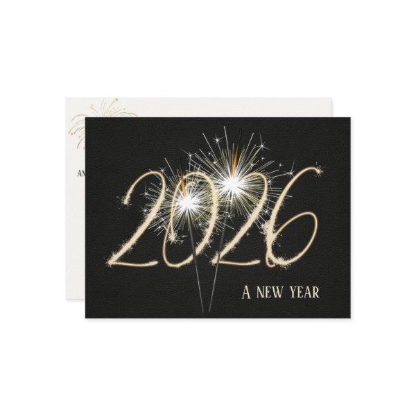 Business New Year 2026 Party Sparklers Postcard