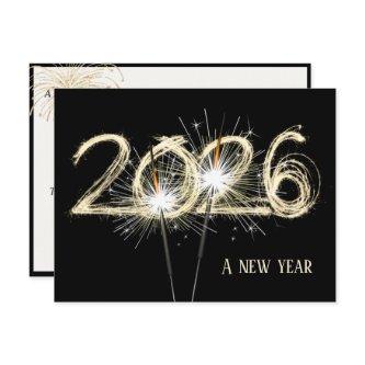 Business New Years 2026 Sparkler   Postcard