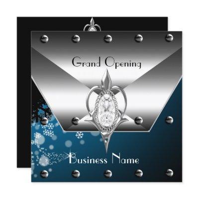 Business Opening Invitation Silver Diamonds