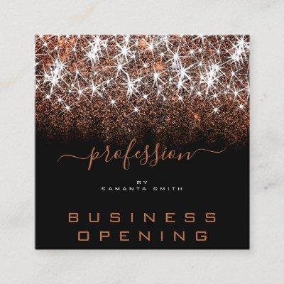 Business Opening Professional Rose Golden Glitter Square