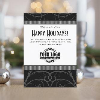 Business or Office - logo - black white art deco Holiday Card