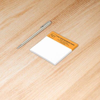 Business Orange Heading White Square post it note