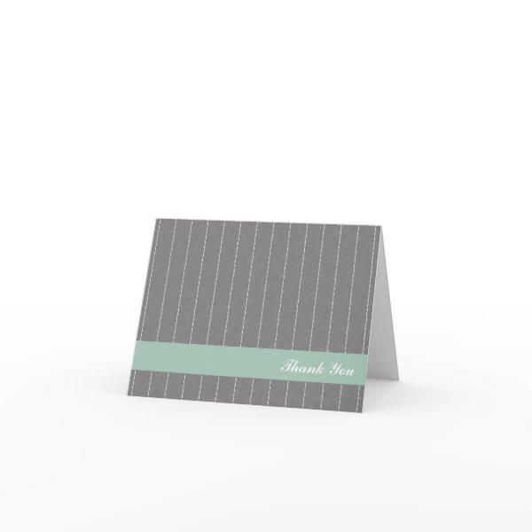 Business pinstripes gray green custom thank you
