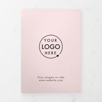 Business Professional Blush Pink Trifold Brochure