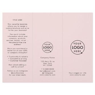 Business Professional Blush Pink Trifold Brochure
