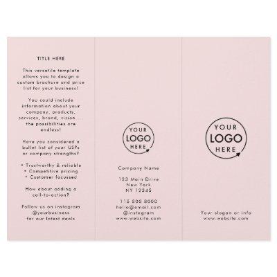 Business Professional Blush Pink Trifold Brochure