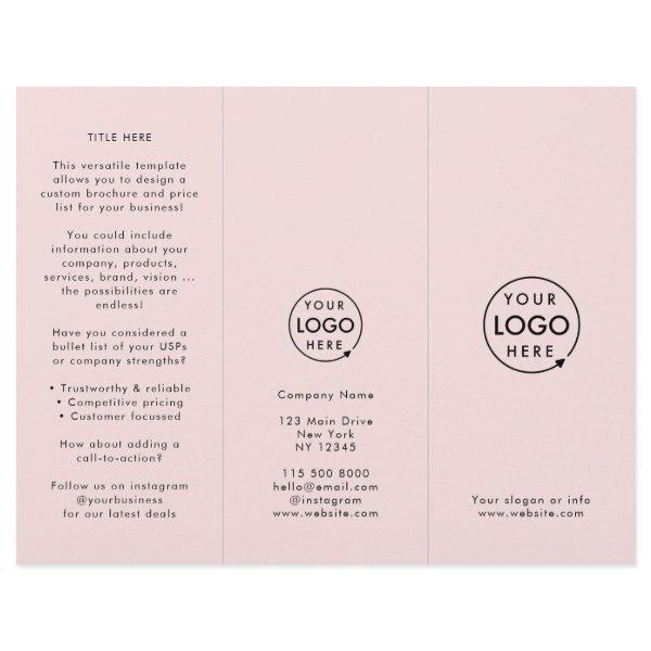 Business Professional Blush Pink Trifold Brochure