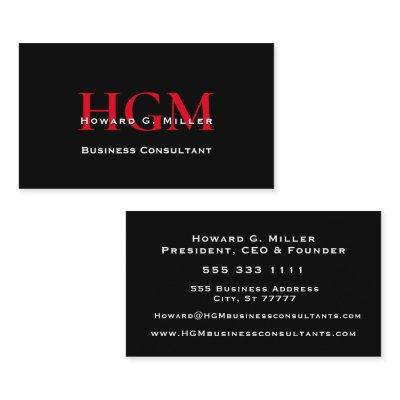 Business Professional Monogram Logo Black Red