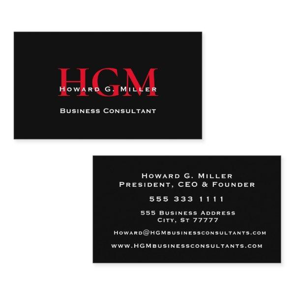 Business Professional Monogram Logo Black Red