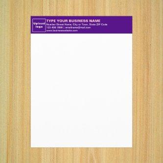 Business Purple Letterhead on Paper Sheet