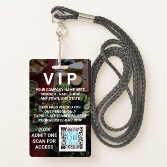 Business QR Code Dark Photo Cool Promo Event VIP Badge