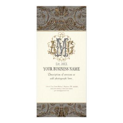 Business Rate Card - Elegant Antiqued Gold Baroque