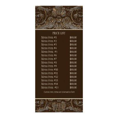 Business Rate Card - Elegant Antiqued Gold Baroque
