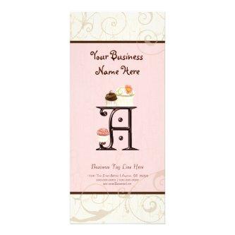 Business Rate Card - Letter A Monogram Dessert Bak