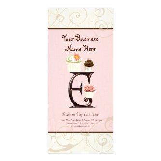 Business Rate Card - Letter E Monogram Dessert Bak