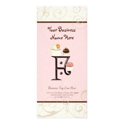 Business Rate Card - Letter F Monogram Dessert Bak