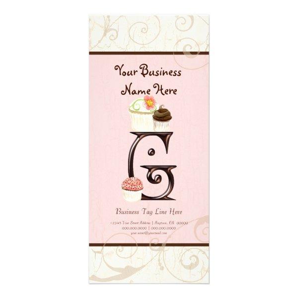 Business Rate Card - Letter G Monogram Dessert Bak