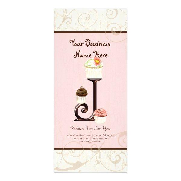Business Rate Card - Letter J Monogram Dessert Bak