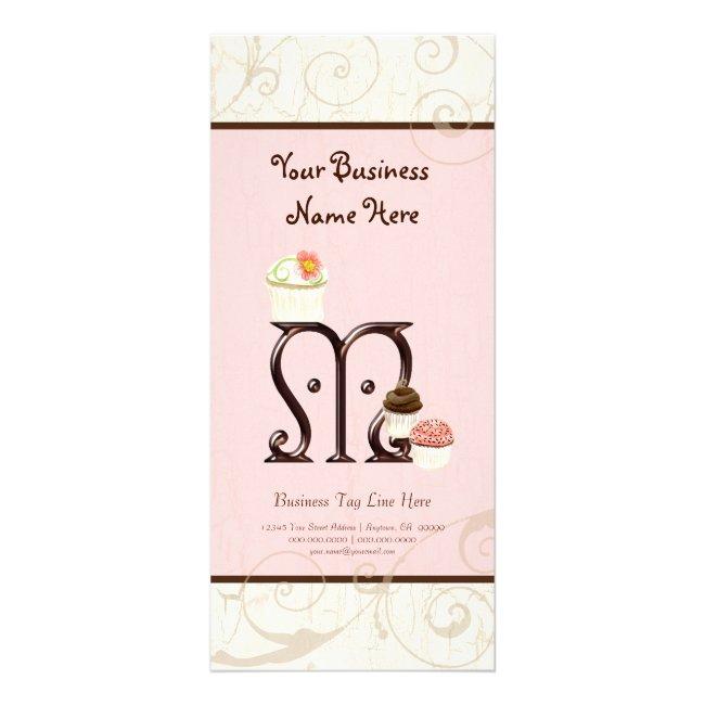 Business Rate Card - Letter M Monogram Dessert Bak