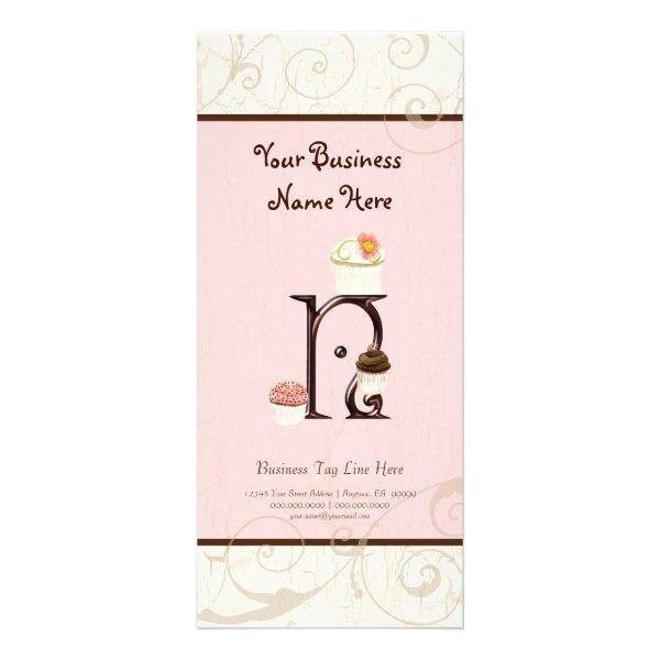 Business Rate Card - Letter N Monogram Dessert Bak