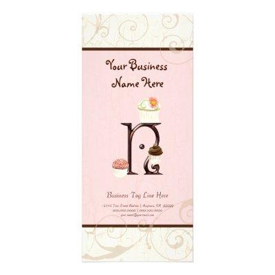 Business Rate Card - Letter N Monogram Dessert Bak