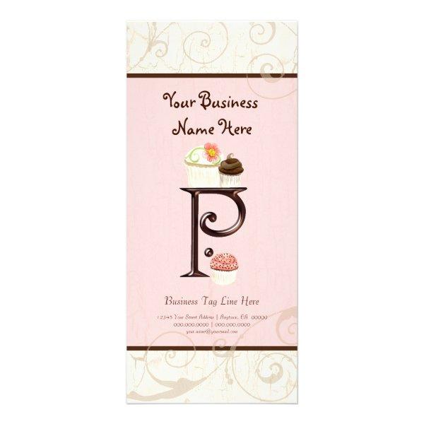Business Rate Card - Letter P Monogram Dessert Bak