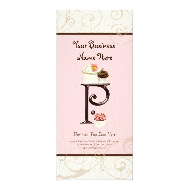 Business Rate Card - Letter P Monogram Dessert Bak