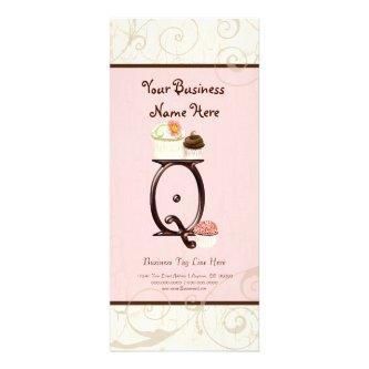Business Rate Card - Letter Q Monogram Dessert Bak