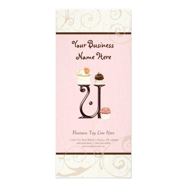 Business Rate Card - Letter U Monogram Dessert Bak
