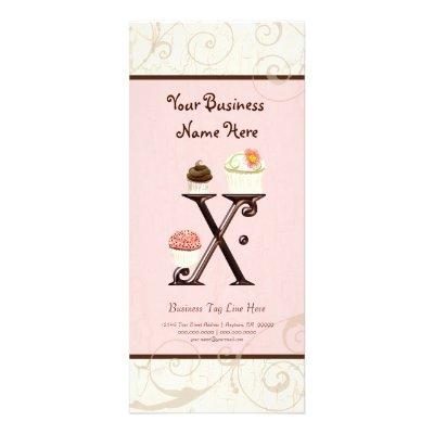 Business Rate Card - Letter X Monogram Dessert Bak