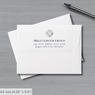 Business Return Address with Logo A2 Note Card Envelope