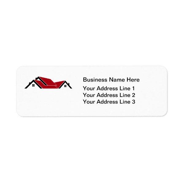 Business Roof Logo Return Address Labels