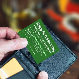 Business Saint Patrick Green Discount Card