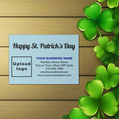 Business Saint Patrick Greeting on Light Blue Enclosure Card