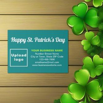 Business Saint Patrick Greeting on Teal Green Enclosure Card