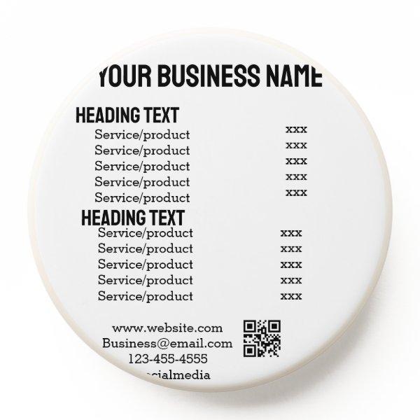 Business services products price list menu card  PopSocket