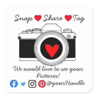 Business snap share tag thank you insert card
