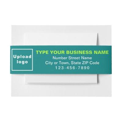 Business Teal Green Landscape Format Invitation Belly Band
