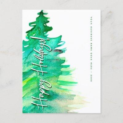Business Thank You Christmas Pine Happy Holidays Holiday Postcard