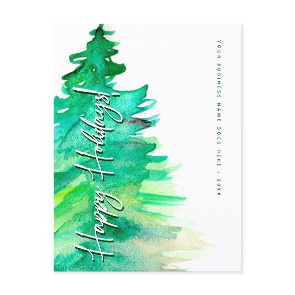 Business Thank You Christmas Pine Happy Holidays Holiday Postcard