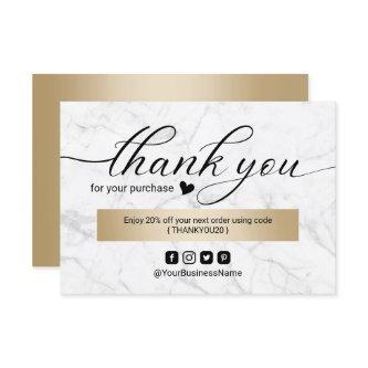 Business Thank You Modern Marble Elegant Script