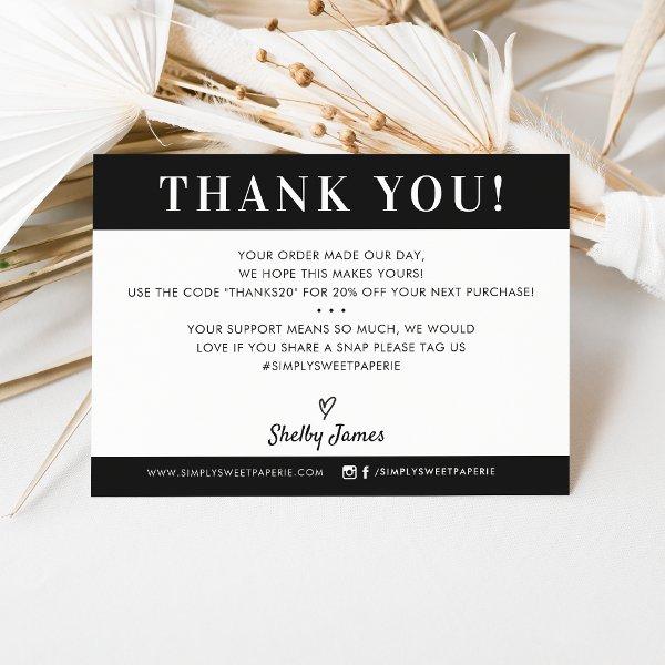 BUSINESS THANK YOU professional modern black white