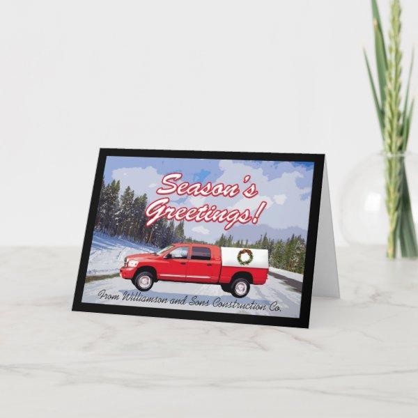 Business Truck Logo Contractor Christmas Greeting Holiday Card